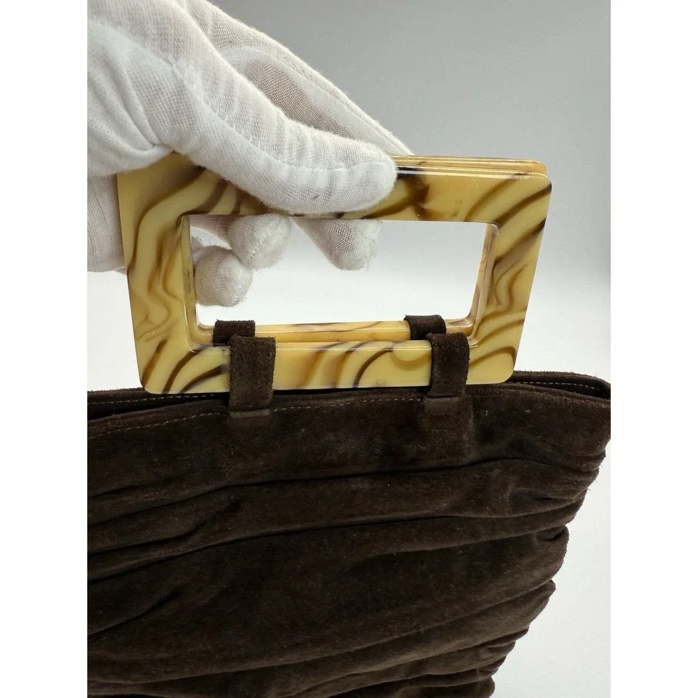 Brown Suede Medium Tortoiseshell Handle from the brand Cara Landy‎